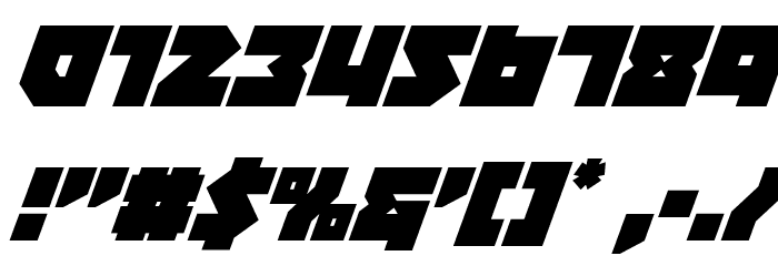 Dark Hornet Super-Italic Font OTHER CHARS
