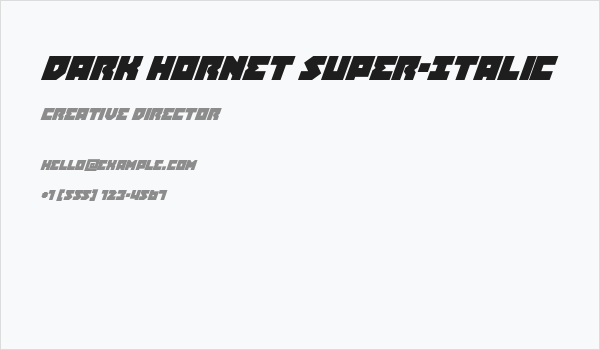 Dark Hornet Super-Italic Business Card