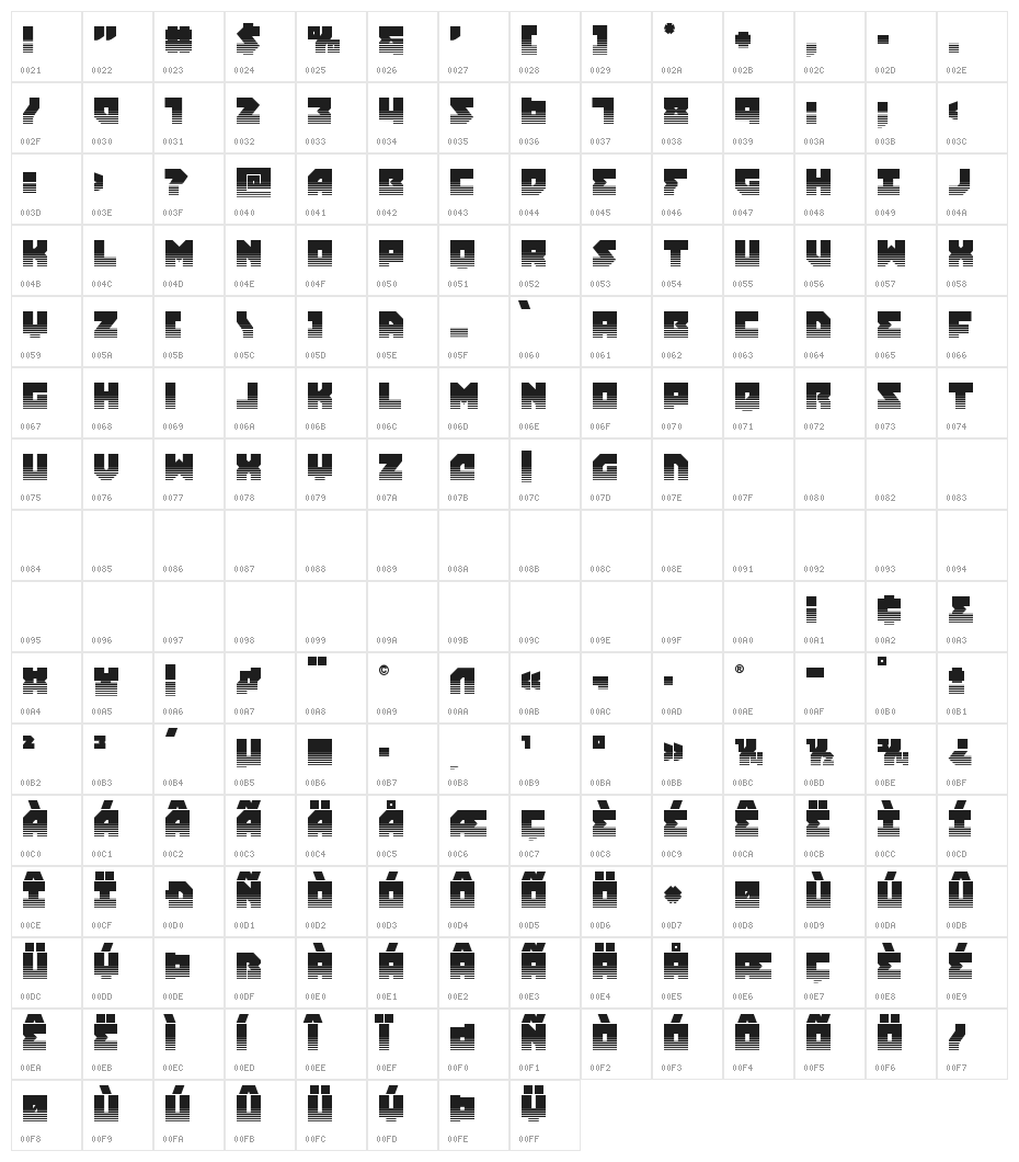 Dark Hornet Twotone Character Map