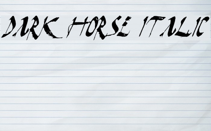 Dark Horse Italic Font examples