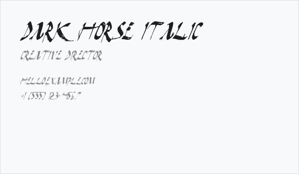 Dark Horse Italic Business Card