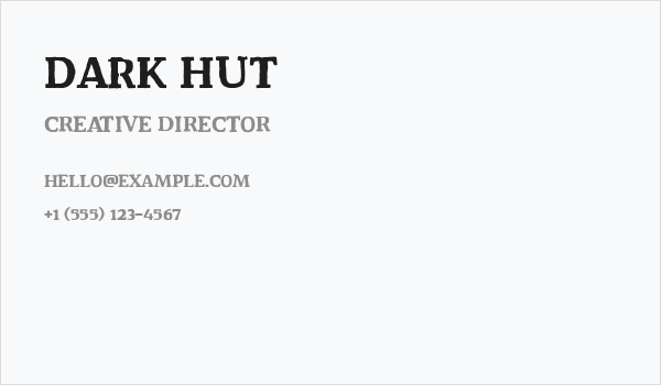 Dark Hut Business Card