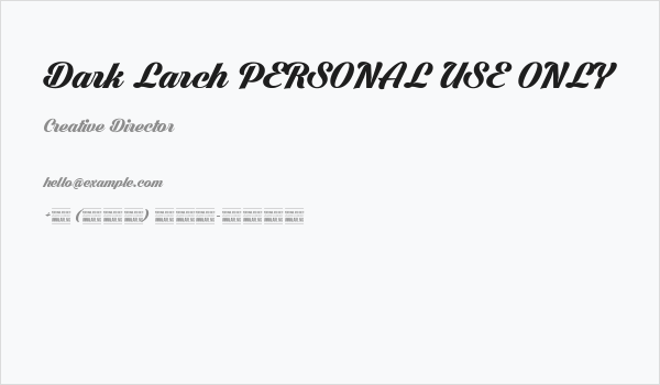 Dark Larch PERSONAL USE ONLY Business Card