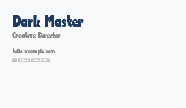 Dark Master Business Card