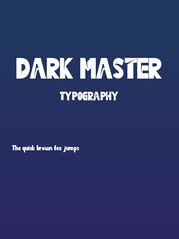 Dark Master Poster