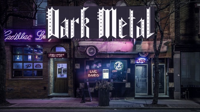 Dark Metal Font examples