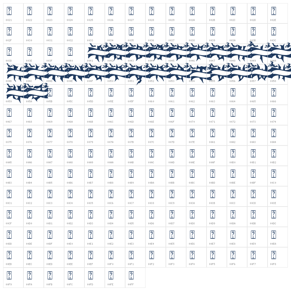 Dark Monogram Character Map