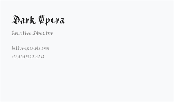 Dark Opera Business Card