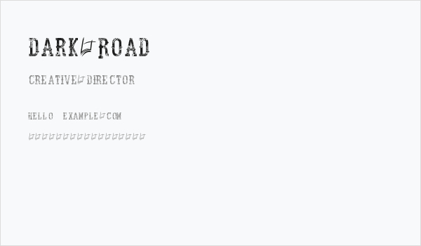 Dark Road Business Card