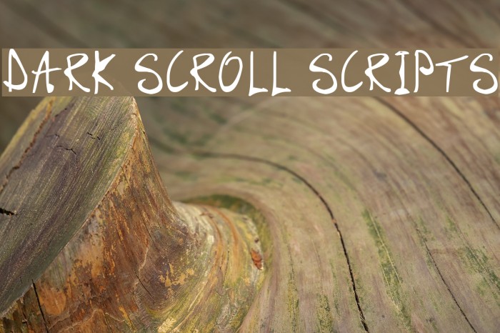 Dark Scroll Scripts Font examples