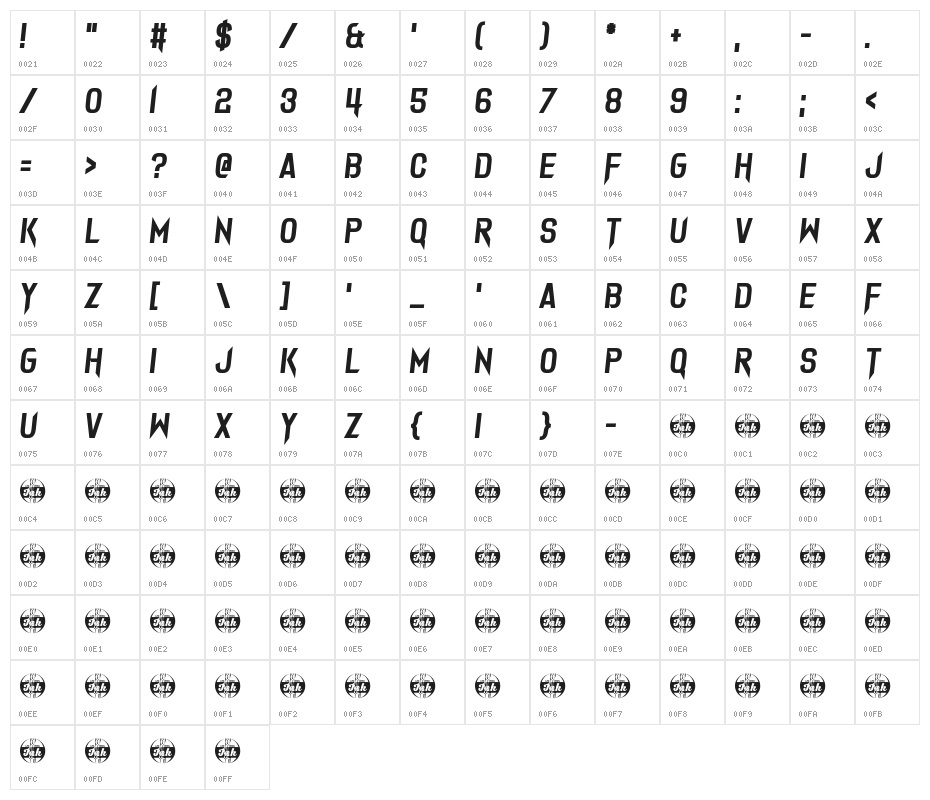 Dark Seed Character Map
