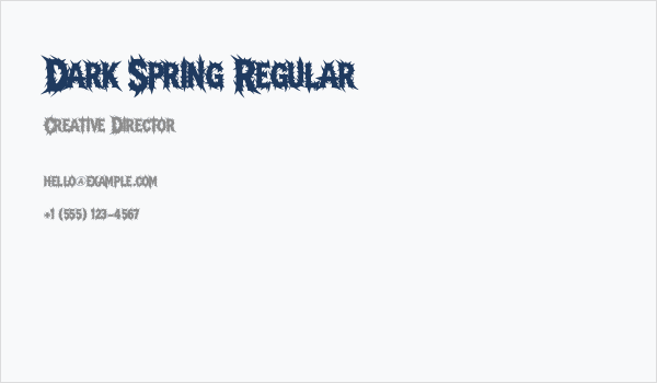 Dark Spring Regular Business Card