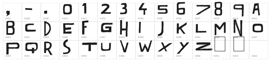 Dark Times Black Character Map