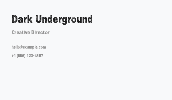 Dark Underground Business Card