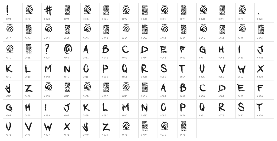 Dark Waters Regular Character Map
