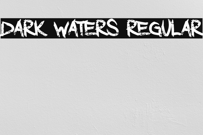 Dark Waters Regular Font examples