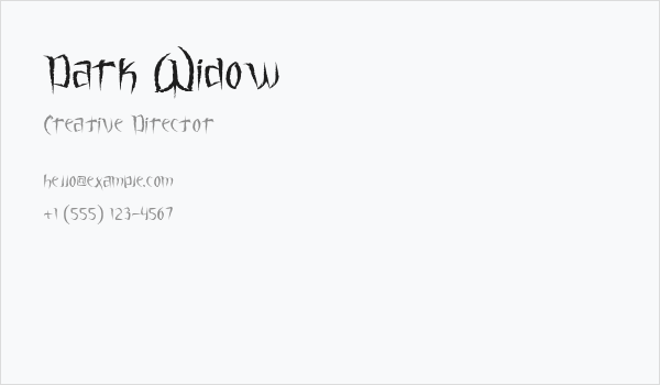 Dark Widow Business Card