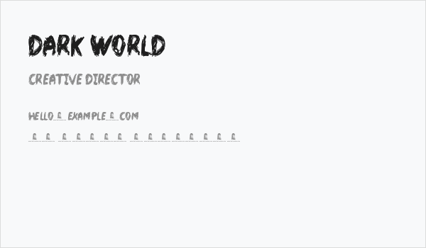 Dark World Business Card