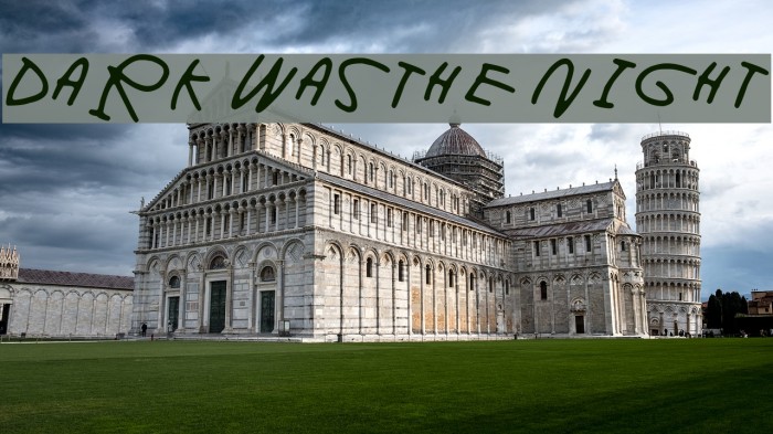 Dark was the night Font examples