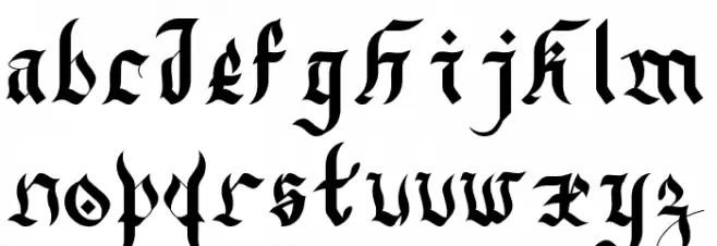DarkAlley Schriftart Kleinbuchstaben
