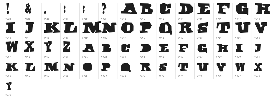 DarkBlack Character Map