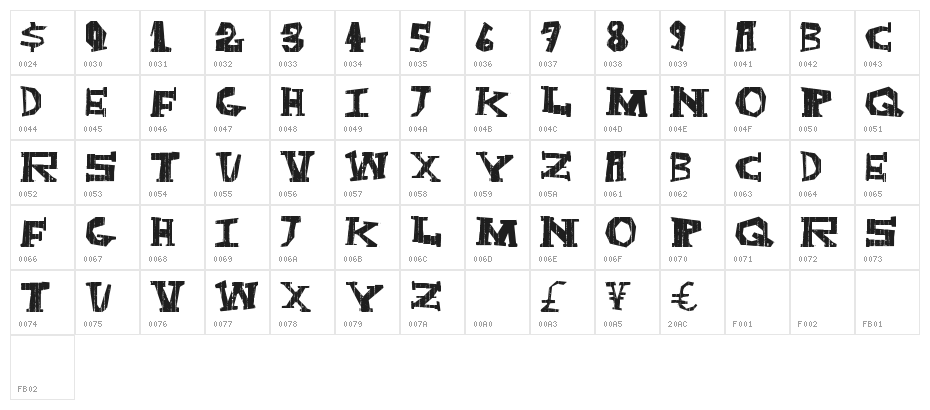 DarkBox Character Map