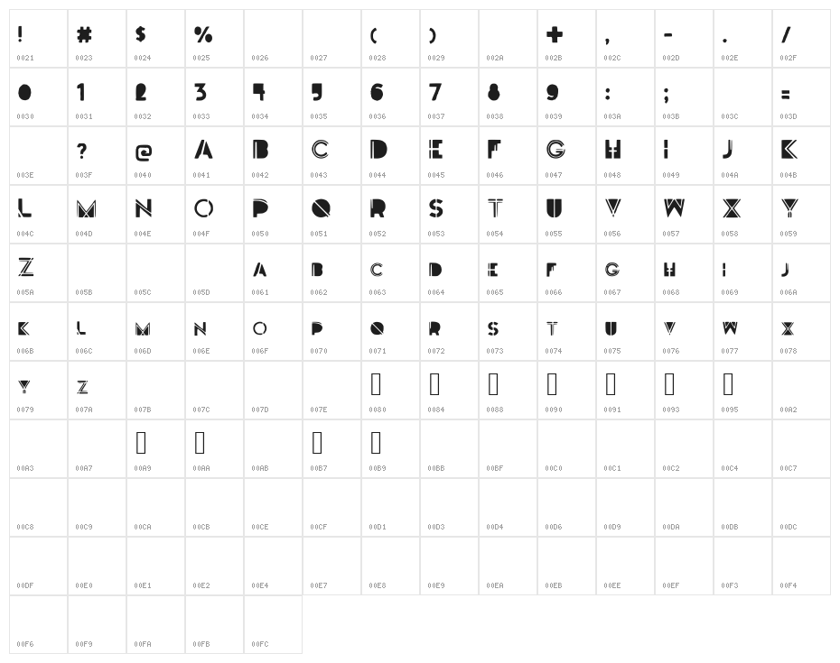 DarkFont Character Map