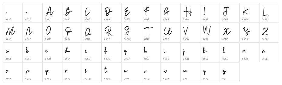DarkLand-Regular Character Map