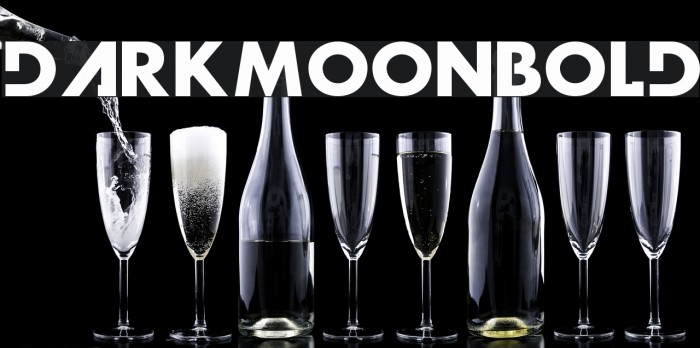 DarkMoonBold Schriftart examples