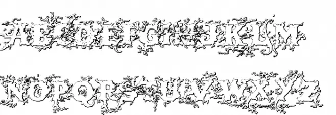 DarkWoodBeveled Schriftart Groß