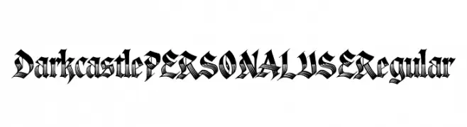 Darkcastle PERSONAL USE Regular  Скачать бесплатные шрифты