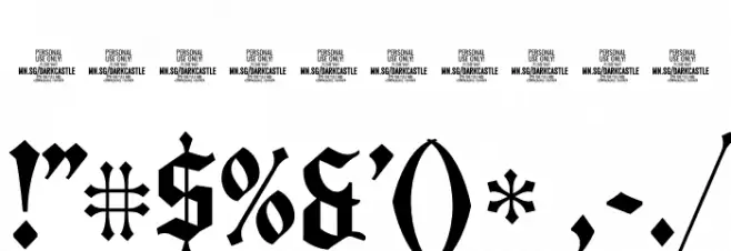 Darkcastle PERSONAL USE Regular Font OTHER CHARS