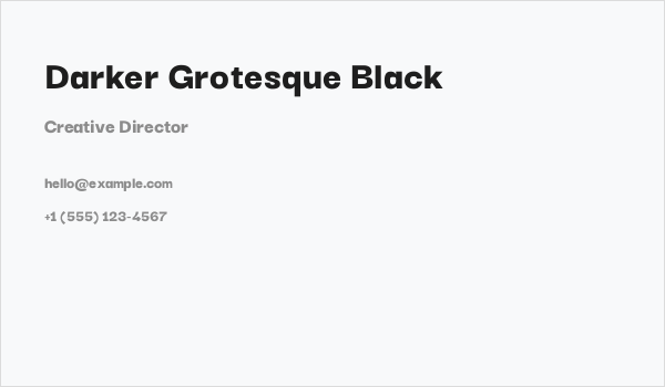 Darker Grotesque Black Business Card