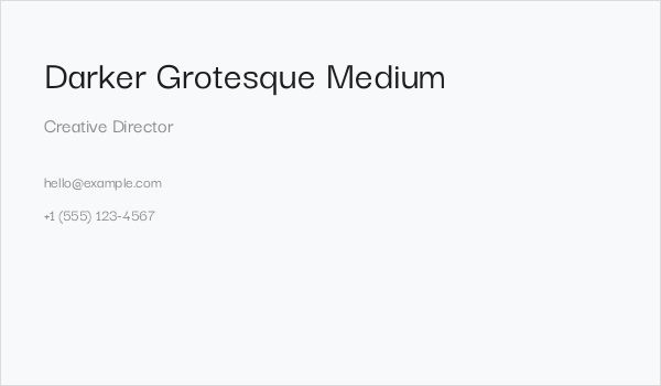 Darker Grotesque Medium Business Card
