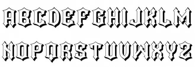 Darker Hollow Regular Шрифта ВЕРХНИЙ