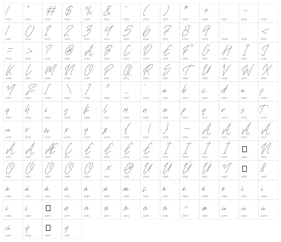 Darklight Character Map