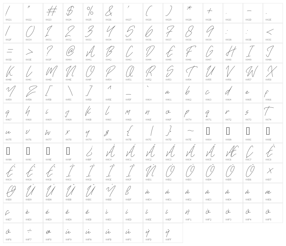 Darklight Character Map