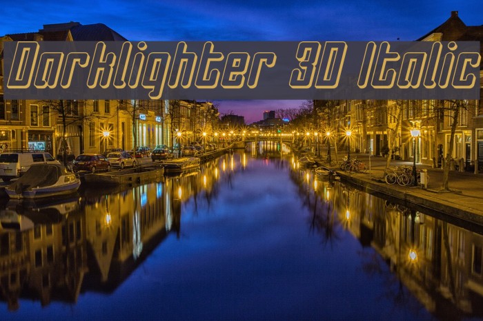 Darklighter 3D Italic Font examples