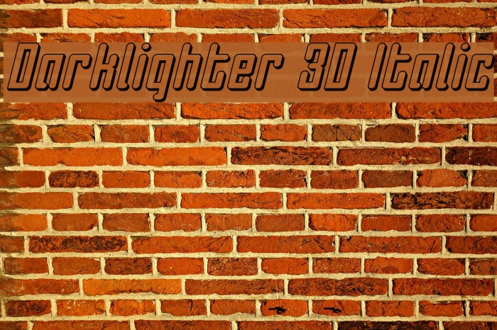 Darklighter 3D Italic Font examples