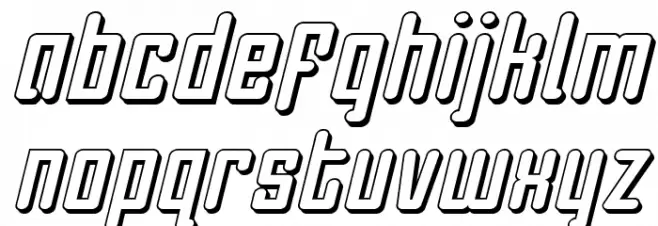 Darklighter 3D Italic फ़ॉन्ट लोअरकेस