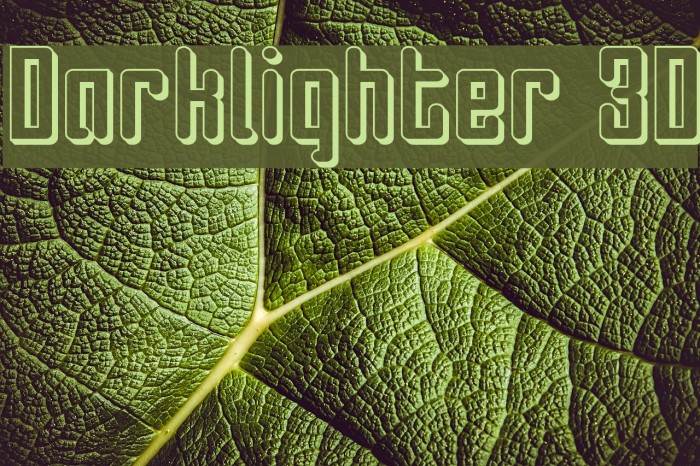 Darklighter 3D Font examples