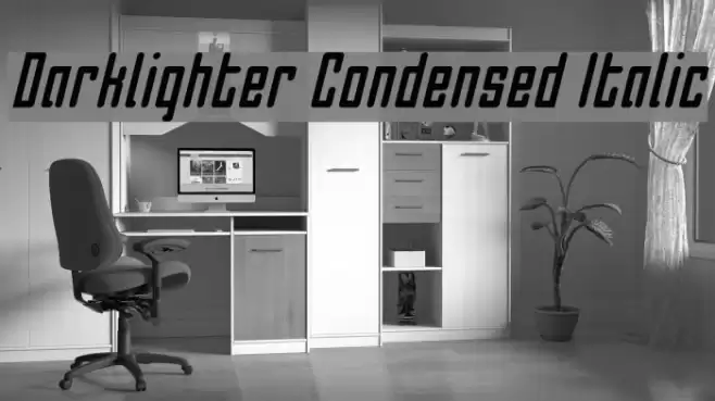Darklighter Condensed Italic Font examples