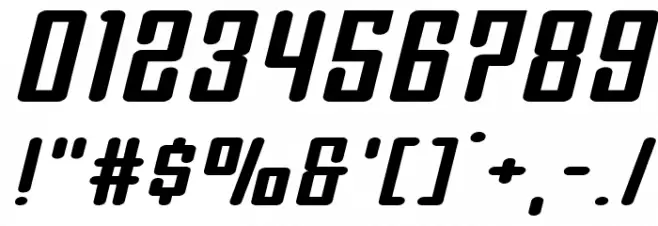 Darklighter Expanded Italic Font OTHER CHARS