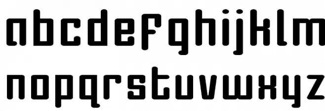 Darklighter Expanded Schriftart Kleinbuchstaben