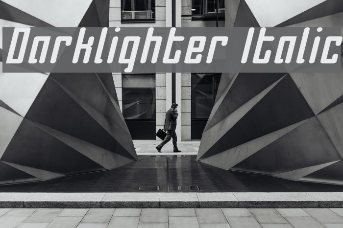 Darklighter Italic Font examples