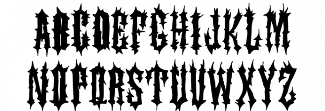 Darkness Army Font UPPERCASE