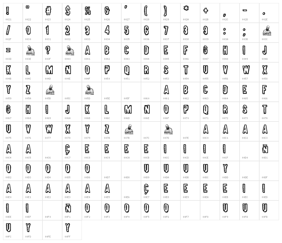 Darkness Boulevard Character Map