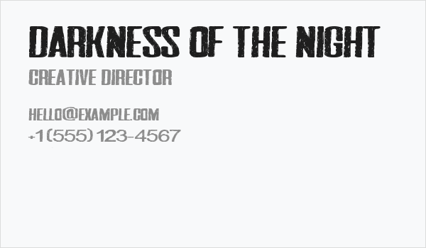 Darkness of the night Business Card