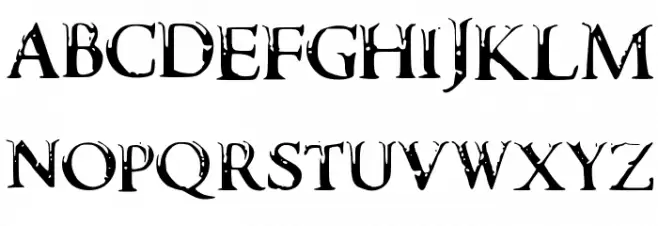 DarksSkyrimFont Caratteri MINUSCOLO