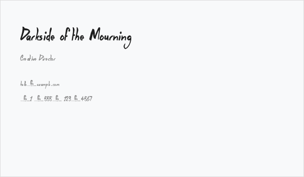 Darkside of the Mourning Business Card